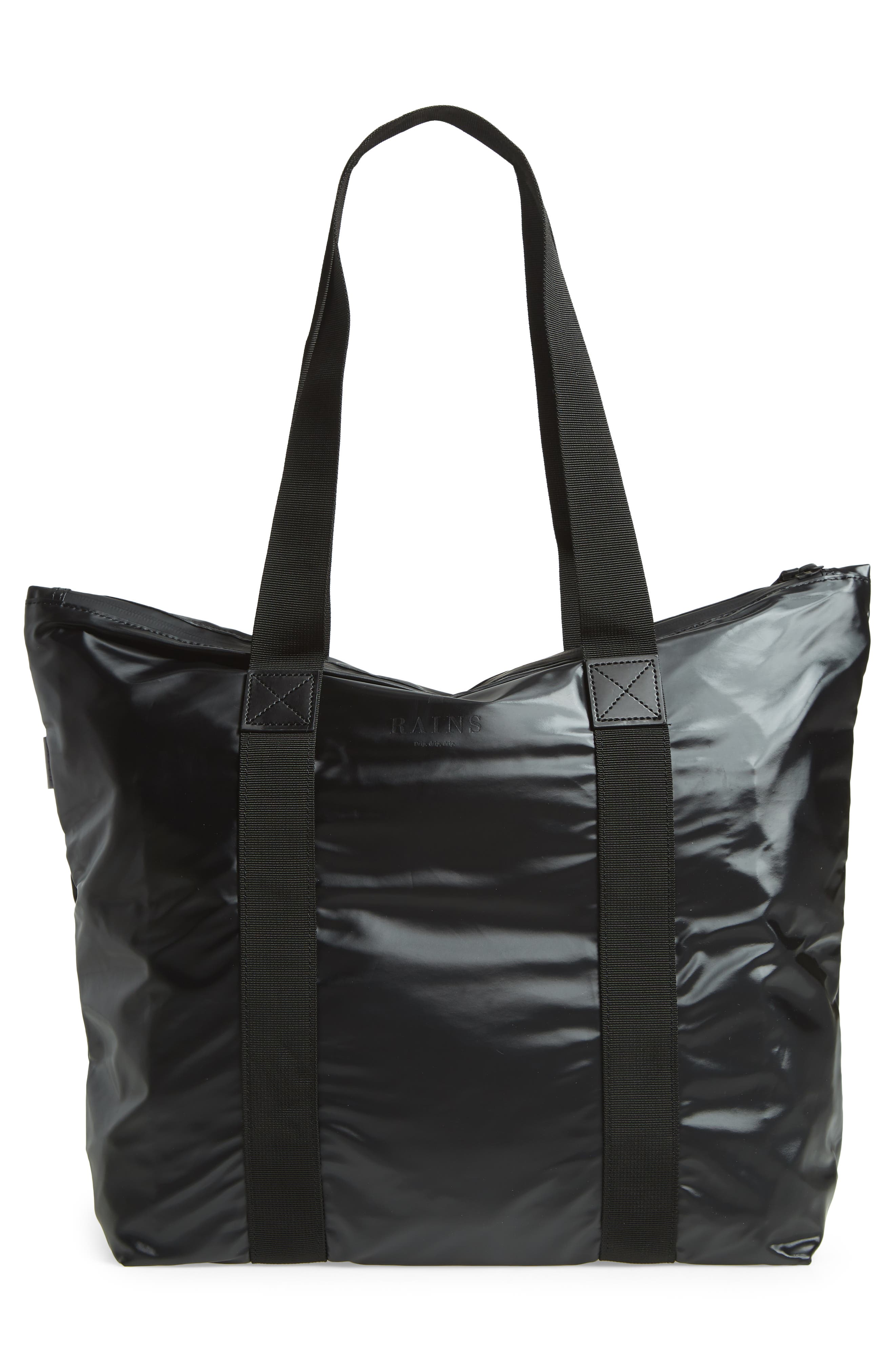 Rush Waterproof Tote, Alternate, color, SHINY BLACK