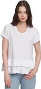 WILT Clothing Short Sleeve Double Tier Mock Hem Crew