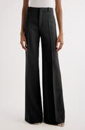 Chloé Wool Grain de Poudre Flare Leg Pants