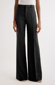Chloé Wool Grain de Poudre Flare Leg Pants