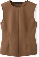 MANGO Pleated Sleeveless Top