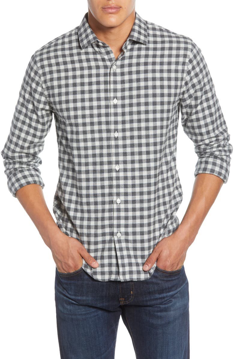Bonobos Slim Fit Check Button-Up Flannel Shirt, Main, color, 