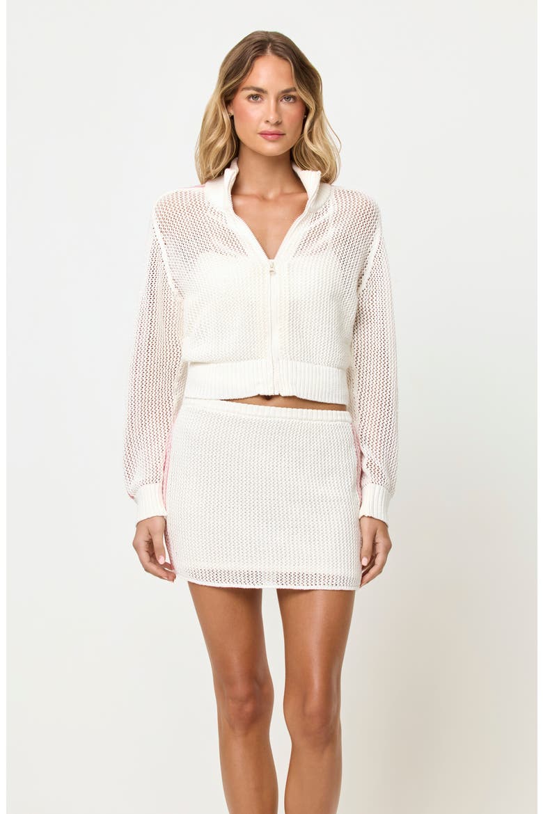 Heart Stopper Cotton Blend Miniskirt, Alternate, color, CREAM