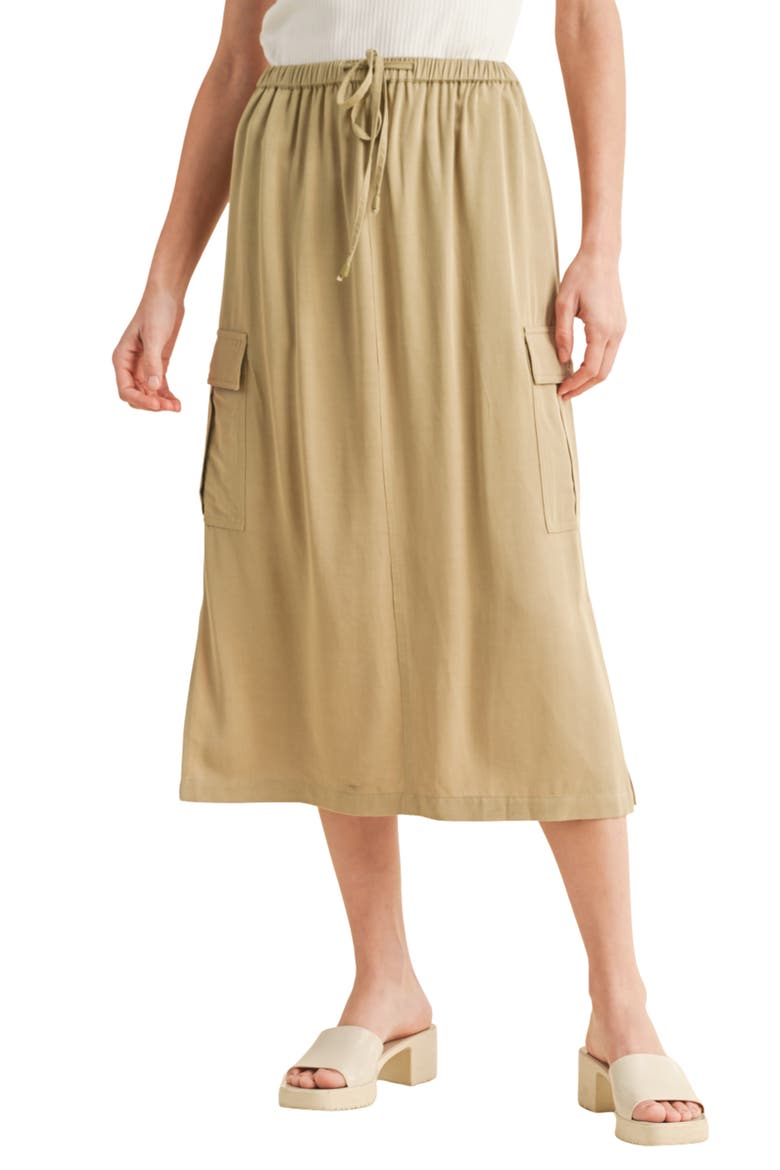 Cargo Midi Skirt, Main, color, SOFT OLIVE