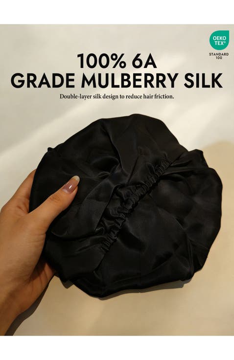 Pure Silk Double Layer Night  Bonnet
