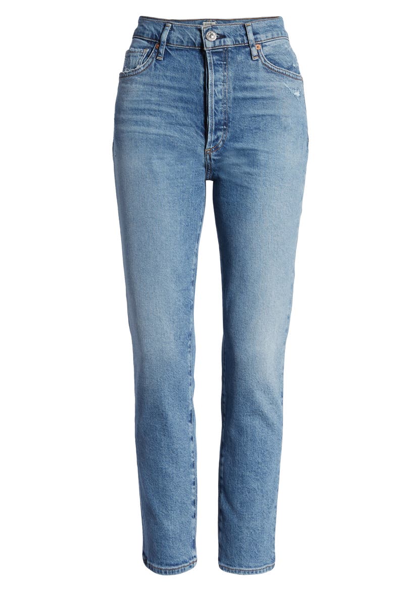 Olivia High Waist Slim Ankle Jeans, Alternate, color, CHIT CHAT