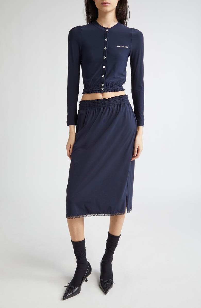 Shushu/Tong Logo Embroidered Crop Cardigan, Alternate, color, 