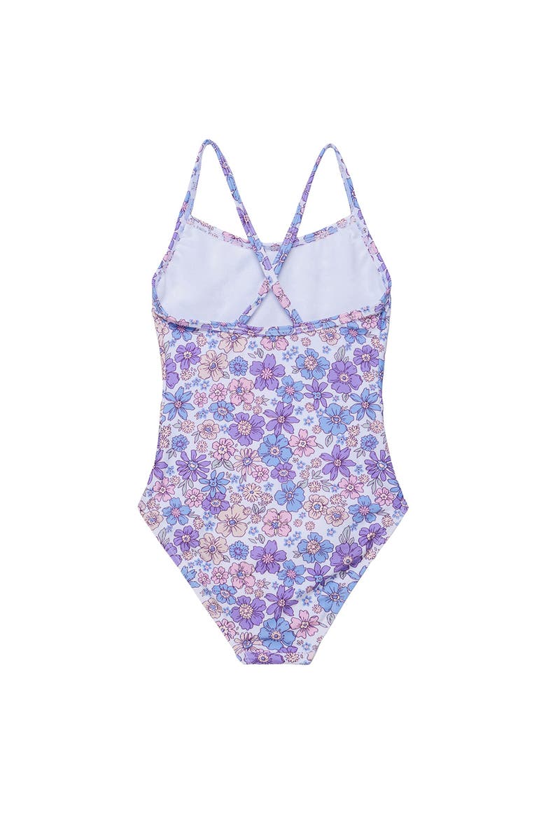 Gottex Kids Vintage Flower Criss Cross Back One Piece, Alternate, color, Multi-Violet