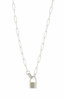 Juvell 18K Gold Plate CZ Padlock Necklace
