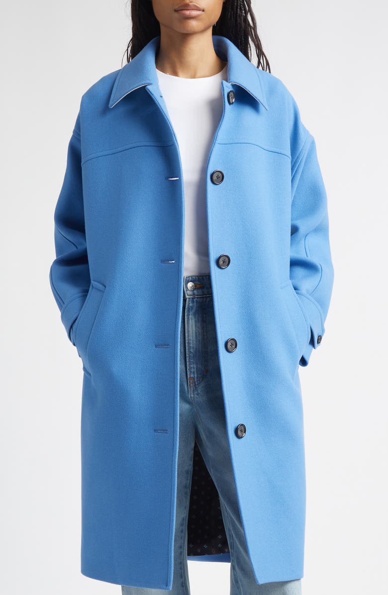 Veronica Beard Laurent Wool Blend Dickey Coat, Alternate, color, Blue Jasper