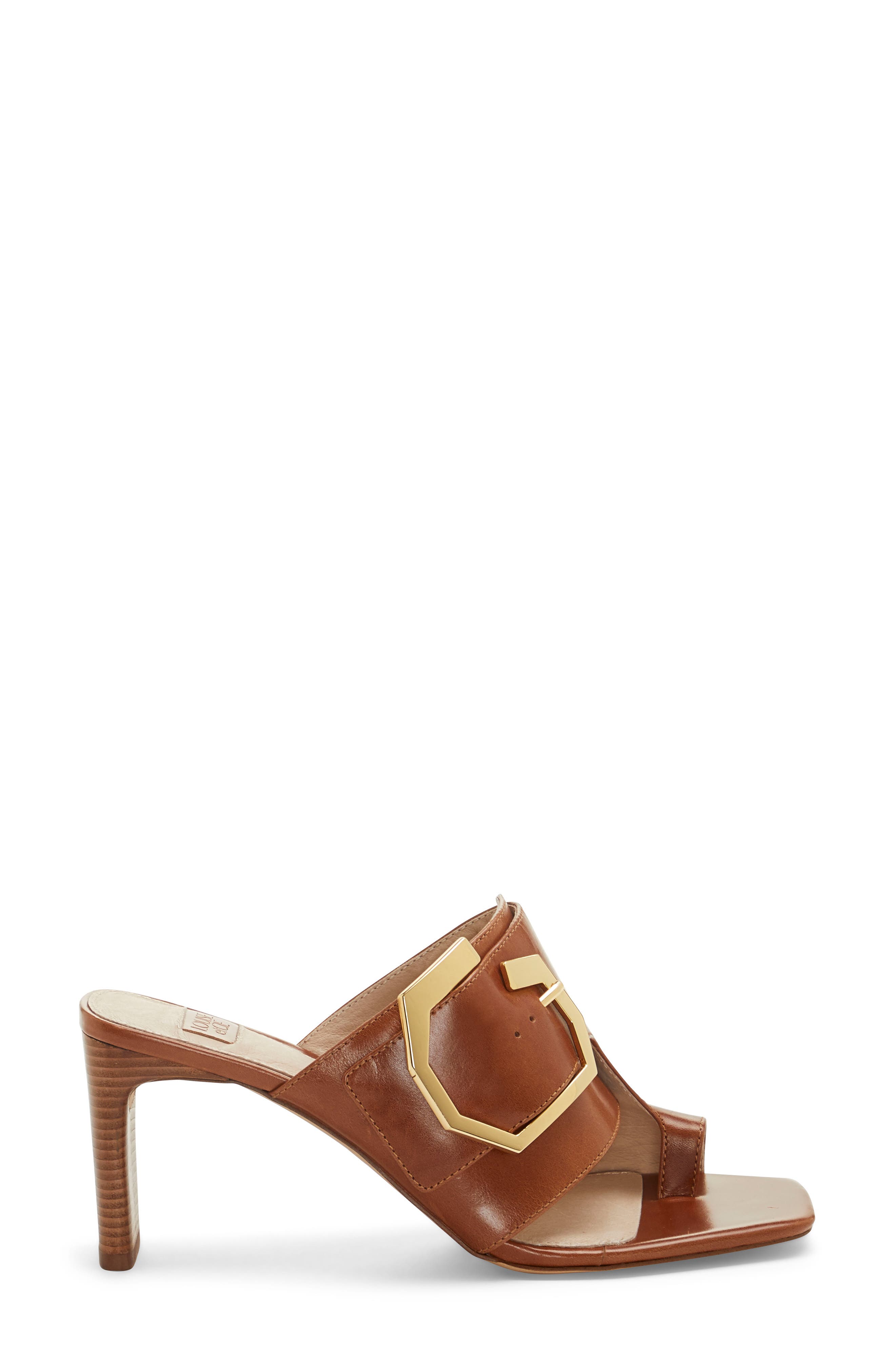 Linora Slide Sandal, Alternate, color, PEANUT BRITTLE LEATHER