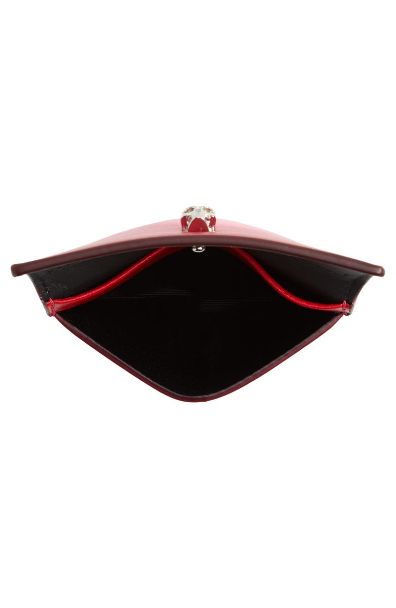 McQueen Alexander McQueen Skull Ombré Leather Card Case, Alternate, color, 