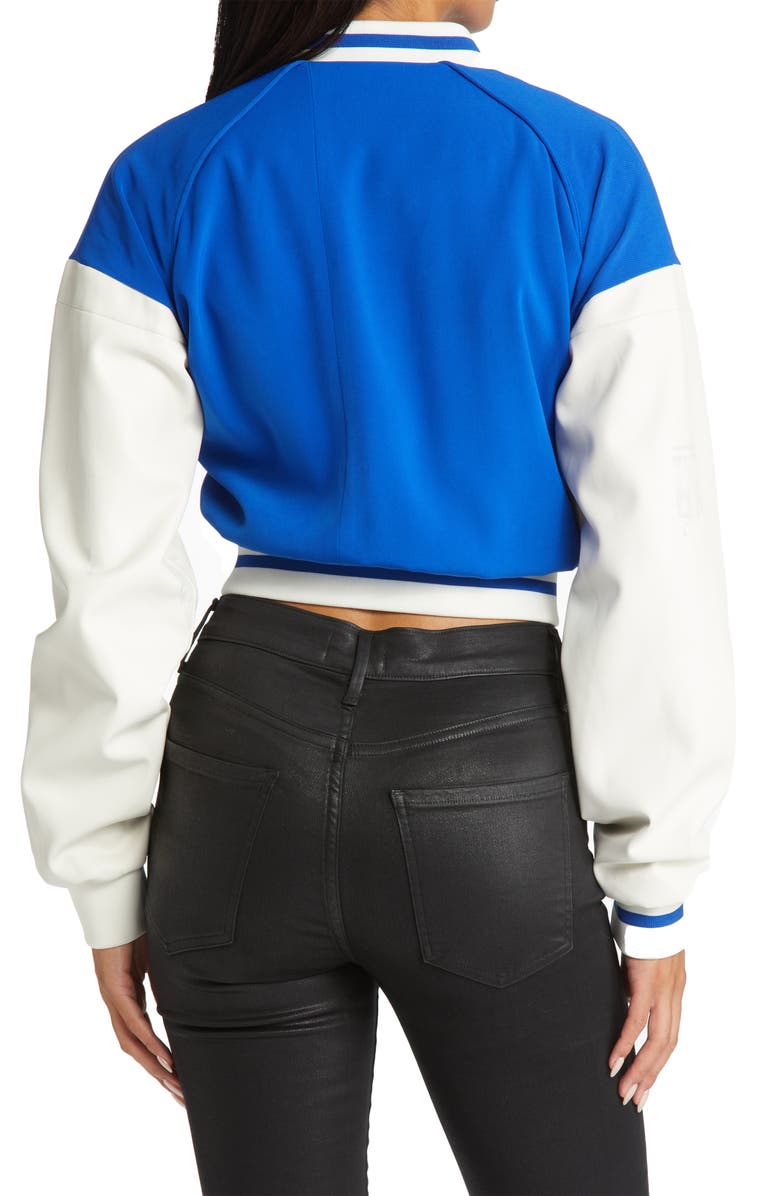 AZALEA WANG Colorblock Crop Bomber Jacket, Alternate, color, 