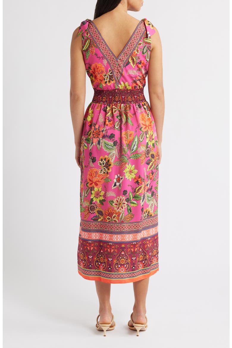 Smocked Waist Midi Sundress, Alternate, color, PINK MULTI