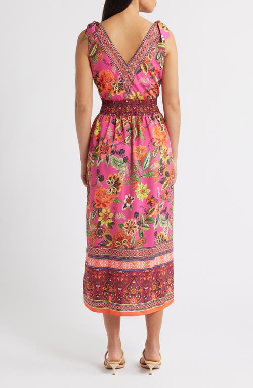 Eliza J Smocked Waist Midi Sundress In Pink