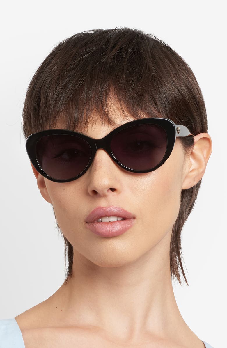 Kate Spade New York josi 55mm cat eye sunglasses, Alternate, color, Black/ Dark Grey