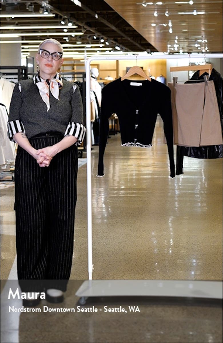 Embroidered Bow Rib Crop Cardigan, sales video thumbnail