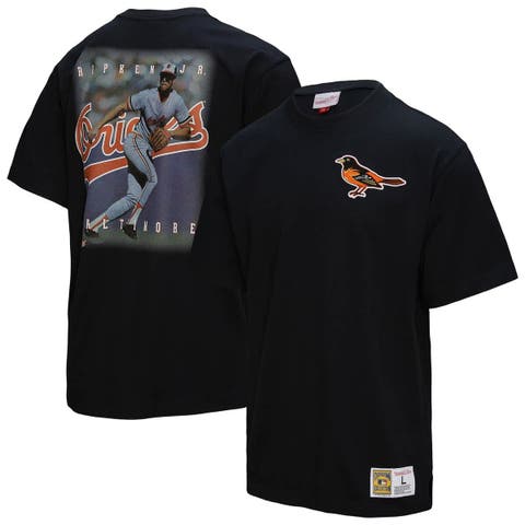 Men's Mitchell & Ness Cal Ripken Jr. Black Baltimore Orioles Legends Collection Vintage Logo T-Shirt