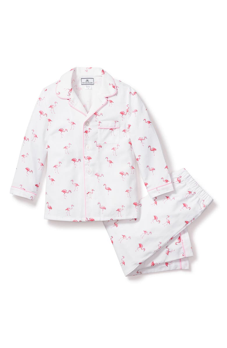 Petite Plume Kids' Flamingo Print Two-Piece Pajamas, Main, color, Flamingos