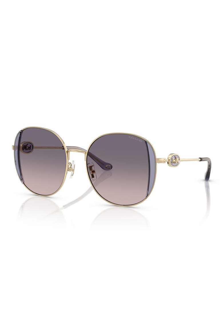54mm Gradient Round Sunglasses, Alternate, color, GOLD