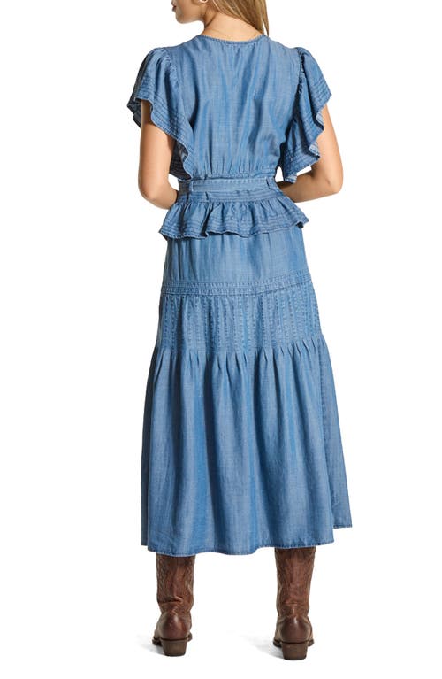 WISHLIST WISHLIST DENIM TIE WAIST MIDI DRESS 