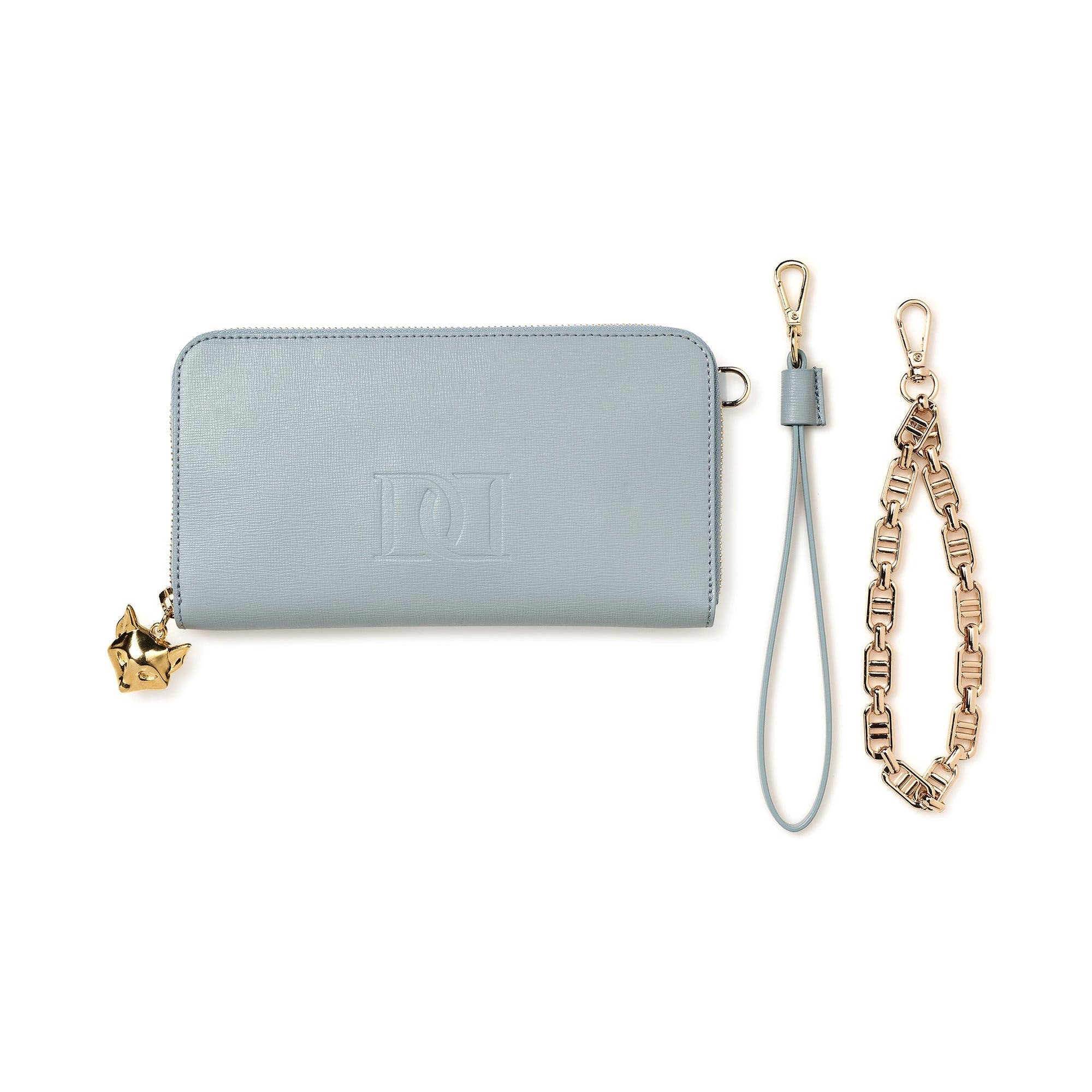 Sky Blue with Gold Wristlet