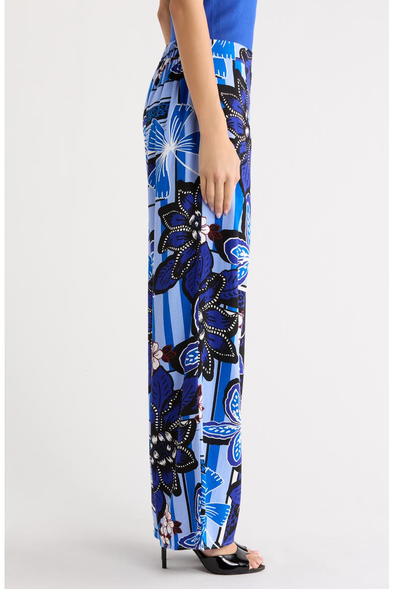 Jabi Elena Floral Wide Leg Pants, Alternate, color, BROWN-BLUES