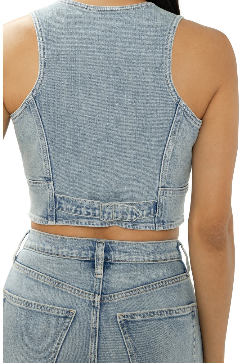 Crop Denim Vest, Alternate, color, CORFU