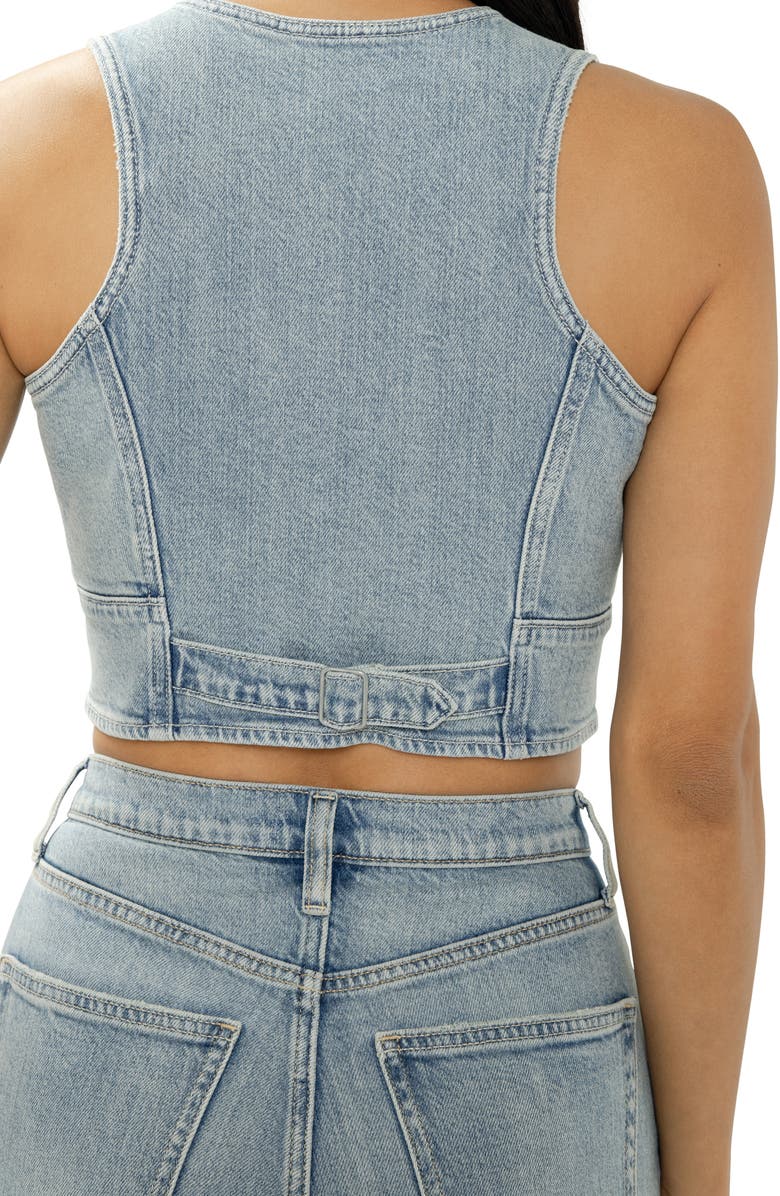 Silver Jeans Co. Crop Denim Vest, Alternate, color, Corfu
