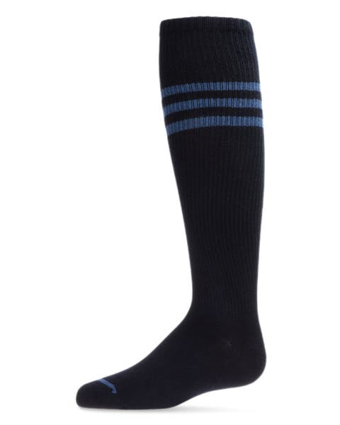 Thin Ribbed Sport Stripe Knee High Socks