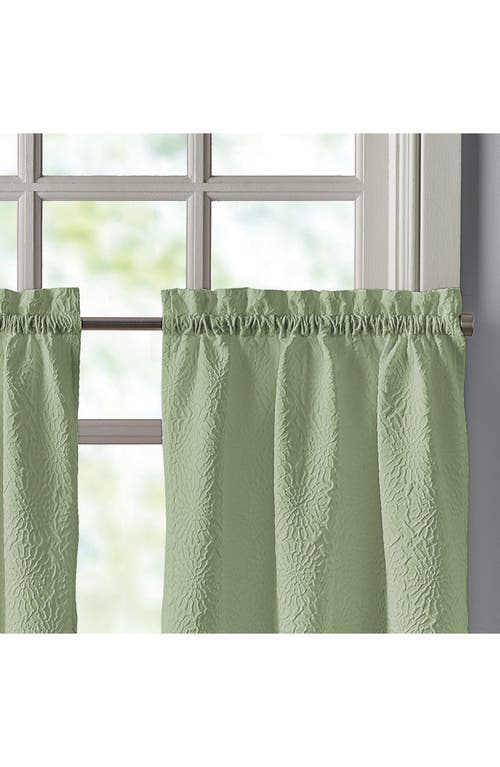 Dkny Chrysanthemum Set Of 2 Floral Tier Curtains In Sage