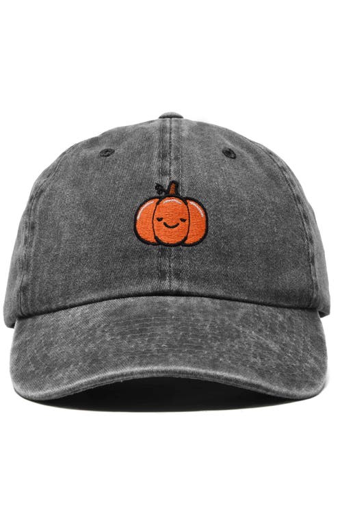 Dalix Baby Pumpkin Embroidered Dad Hat In Washed Black