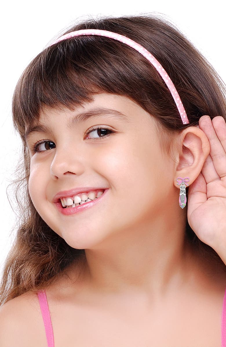 Chanteur Kids' Ballet Slipper Drop Earrings, Alternate, color, Pink/Multi