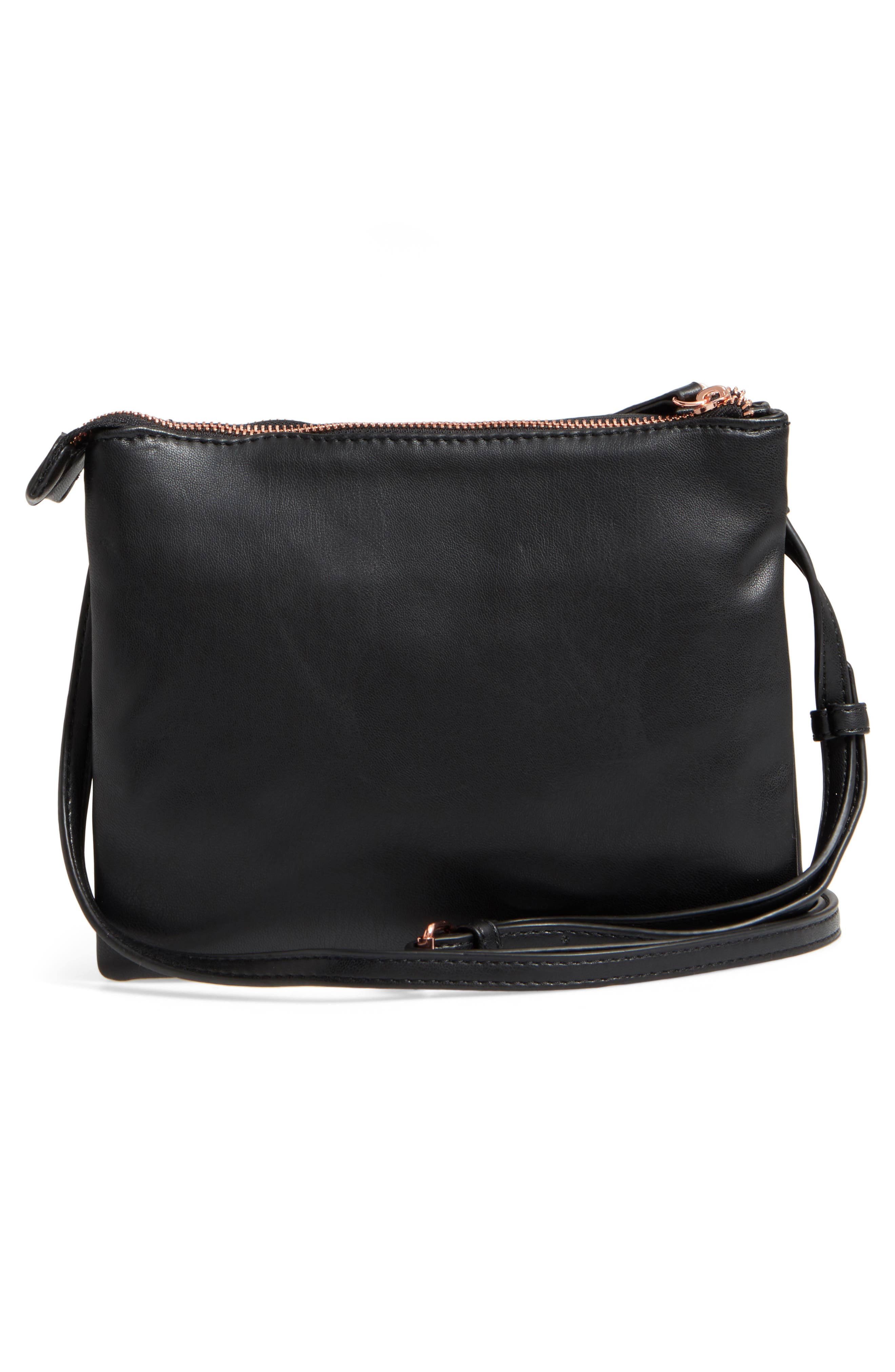 Madden Faux Leather Pouch Crossbody Bag, Alternate, color, BLACK