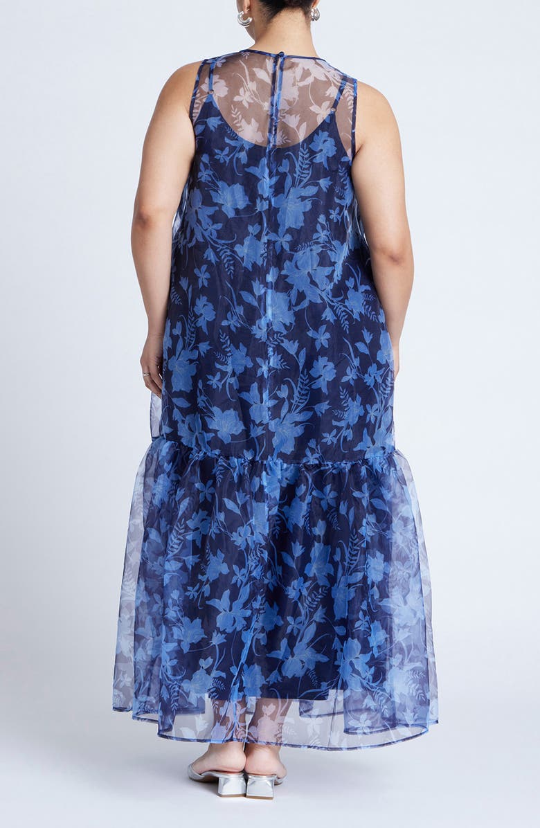 ELOQUII Floral Chiffon Maxi Dress, Alternate, color, 