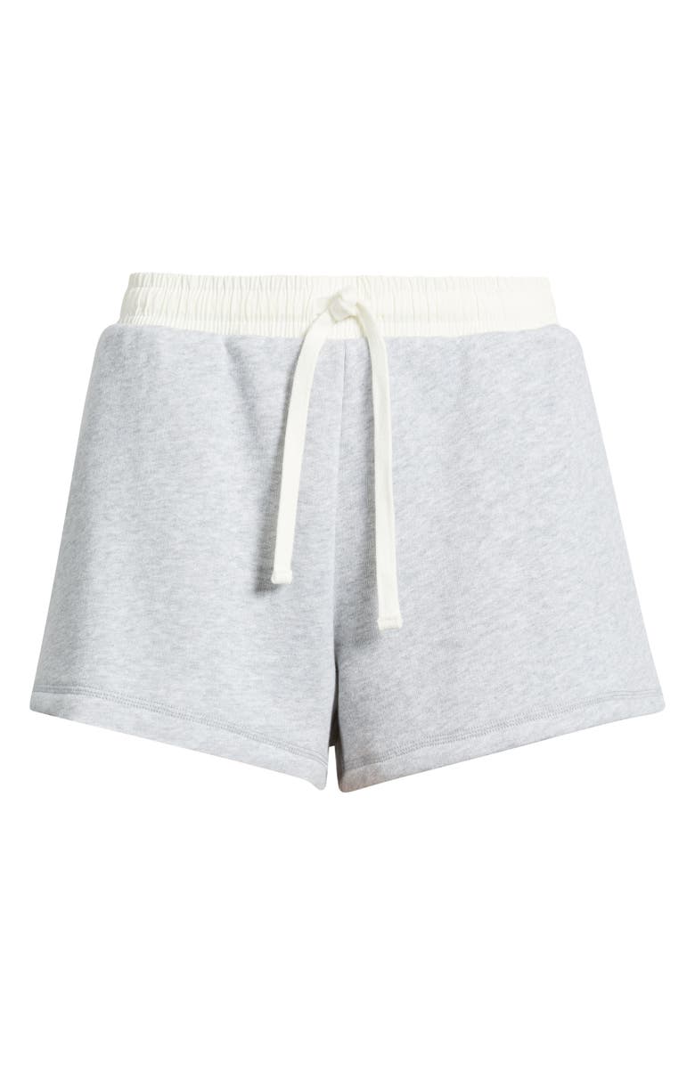 rag & bone Mixed Media Terry Drawstring Shorts, Alternate, color, Heather Grey
