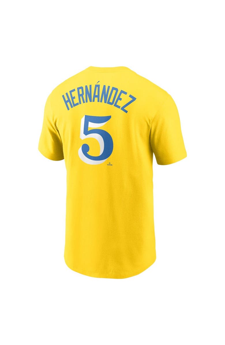 Nike Men's Nike Enrique Hernandez Gold Boston Red Sox City Connect Name & Number T-Shirt, Alternate, color, 