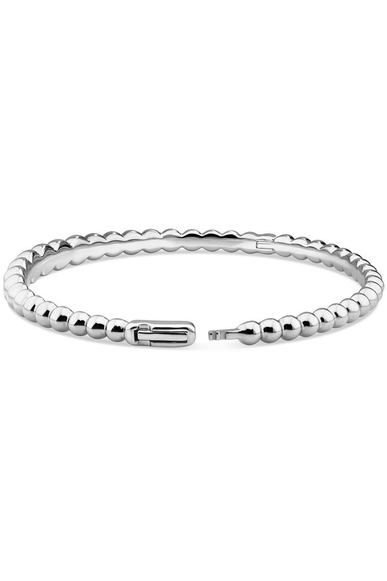 Beaded Ball Bangle Bracelet in Rhodium Plated Sterling Silver, Alternate, color, Silver