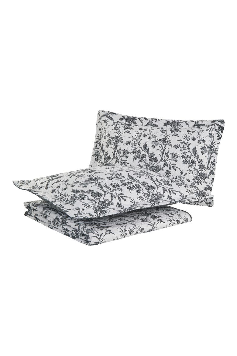 Amberley Quilt & Sham Set, Main, color, BLACK WHITE