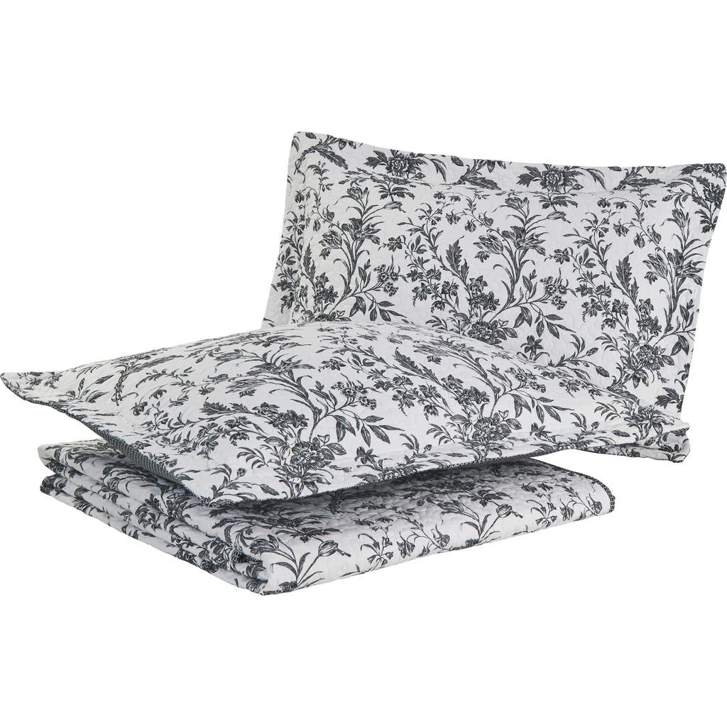 Laura Ashley Amberley Quilt & Sham Set In Black White