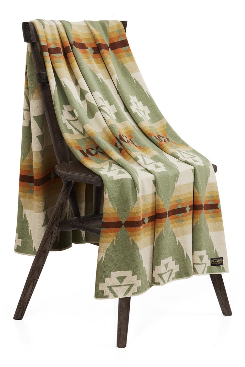 Siskiyou Geo Print Throw Blanket, Alternate, color, SAGE