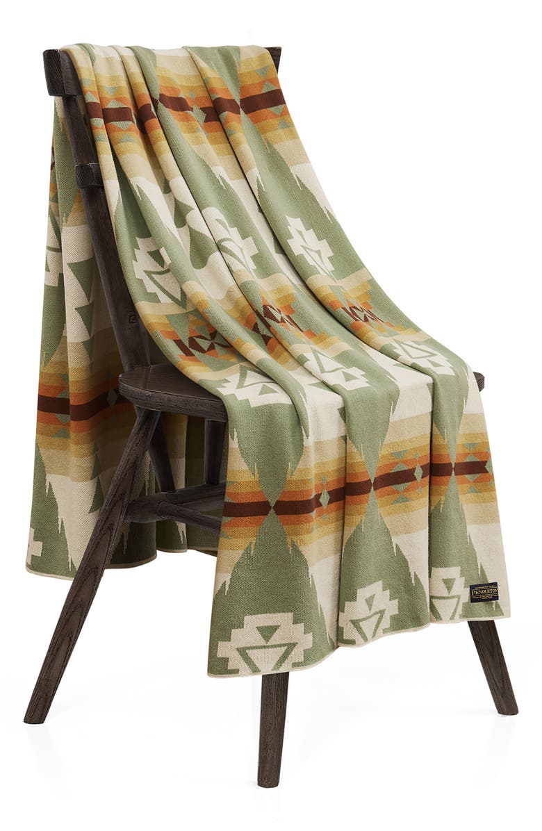 Pendleton Siskiyou Geo Print Throw Blanket, Alternate, color, Sage