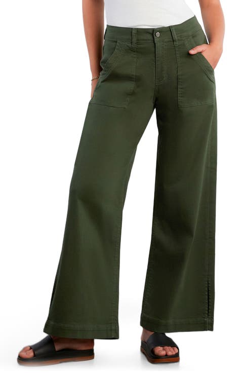 Jackie Side Slit High Waist Wide Leg Jeans