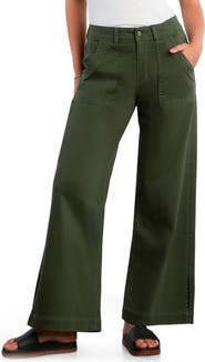 HINT OF BLU Jackie Side Slit High Waist Wide Leg Jeans