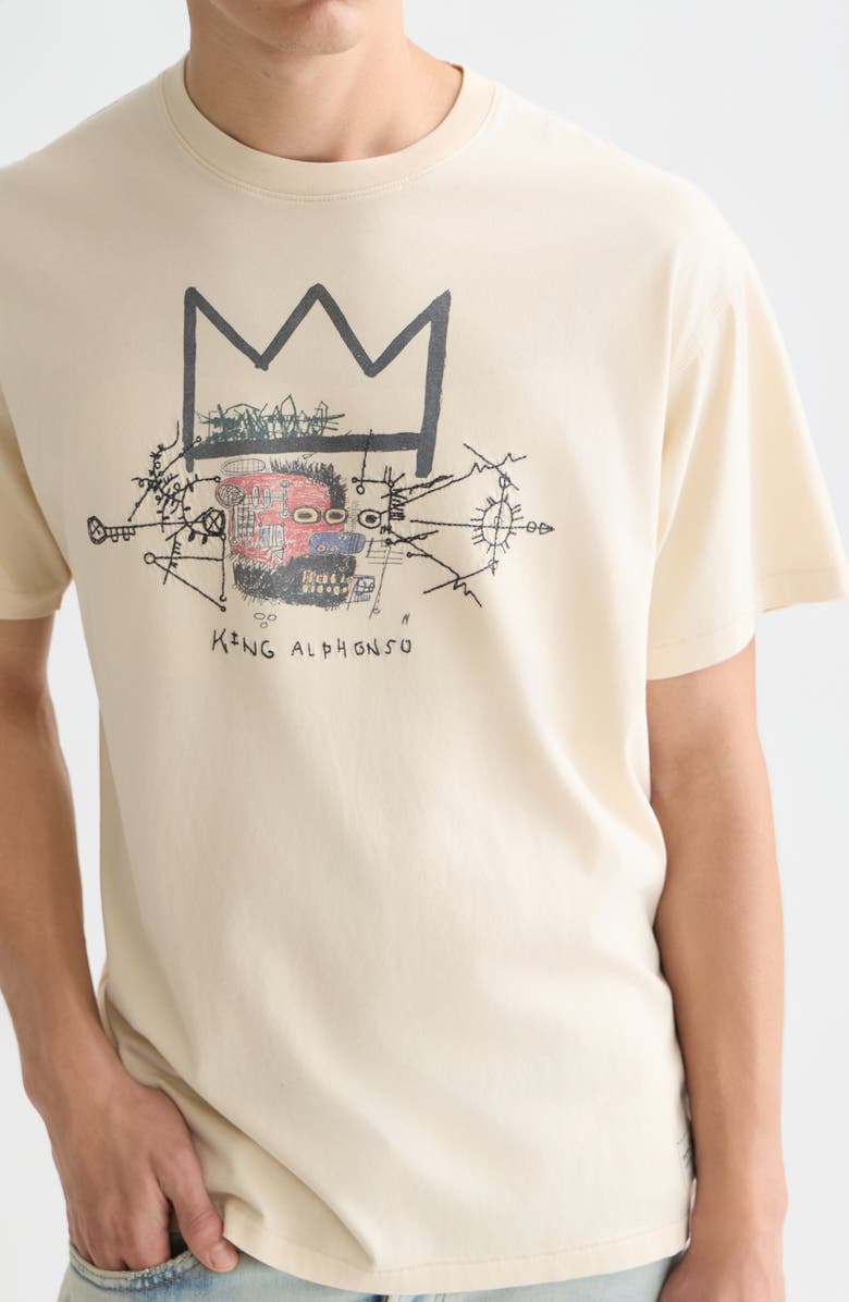 Scotch & Soda Basquiat Artwork Graphic Cotton T-Shirt, Alternate, color, Eggnog