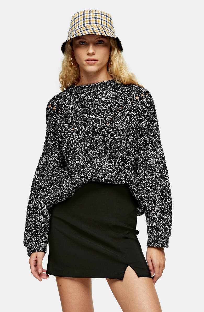 Topshop Notched Miniskirt, Alternate, color, 