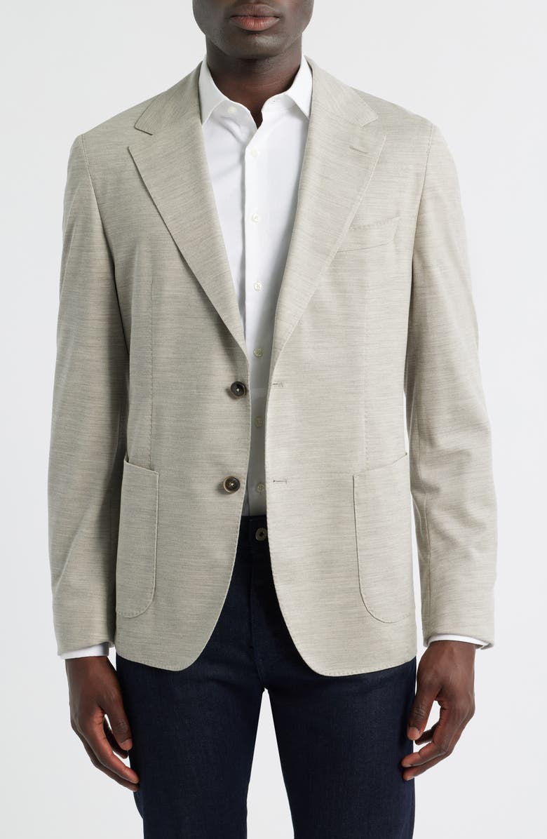BOSS Jeff Regular Fit Beige Wool Mélange Sport Coat, Main, color, Beige/ Khaki