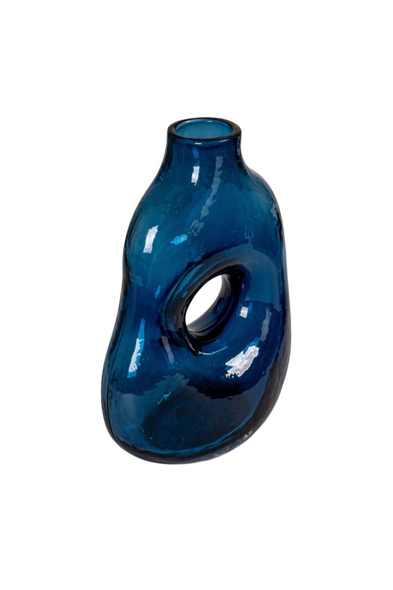 Glass Abstract Vase, Blue, Main, color, Blue
