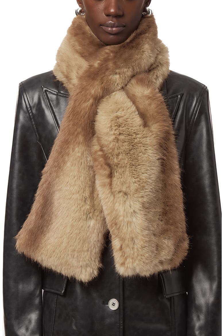 Kai Faux Fur Scarf, Main, color, BLONDE MINK