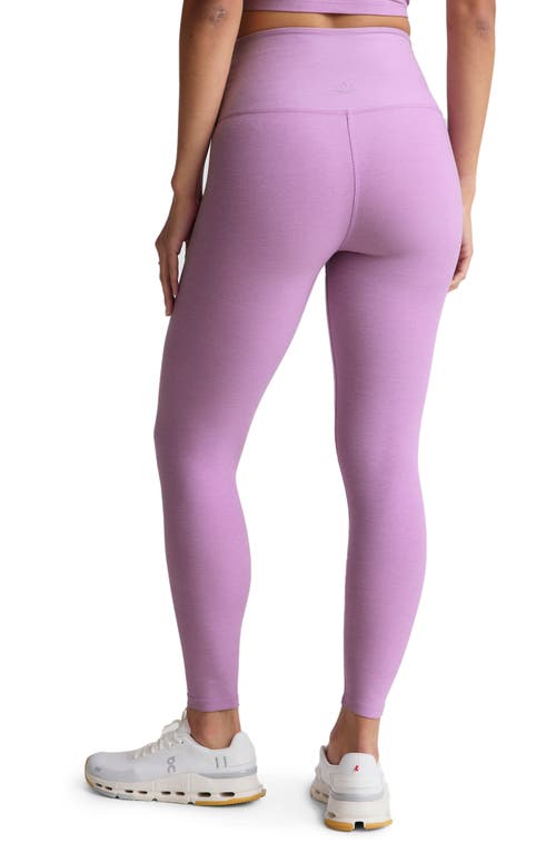 Beyond Yoga At Your Leisure Space Dye High Waist Midi Leggings In Lilac Petal Heather